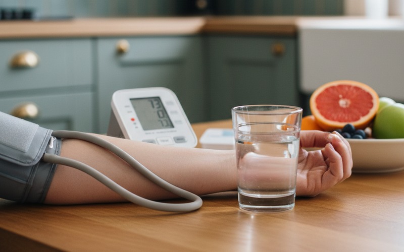 Blood pressure, hydration and health checks while safely reducing alcohol intake
