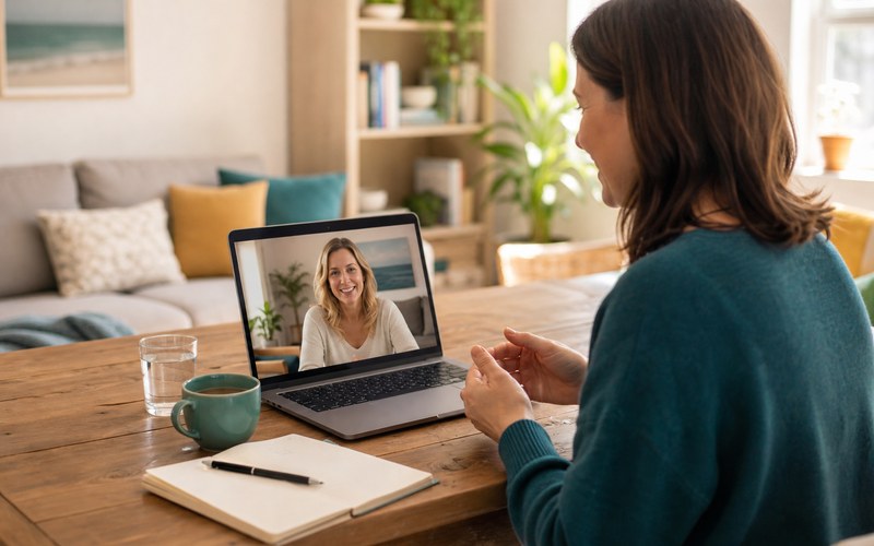 Private support call with a coach during alcohol reduction