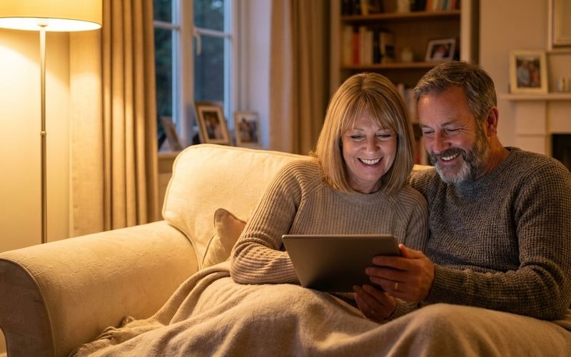 Happy couple celebrating their health goals together